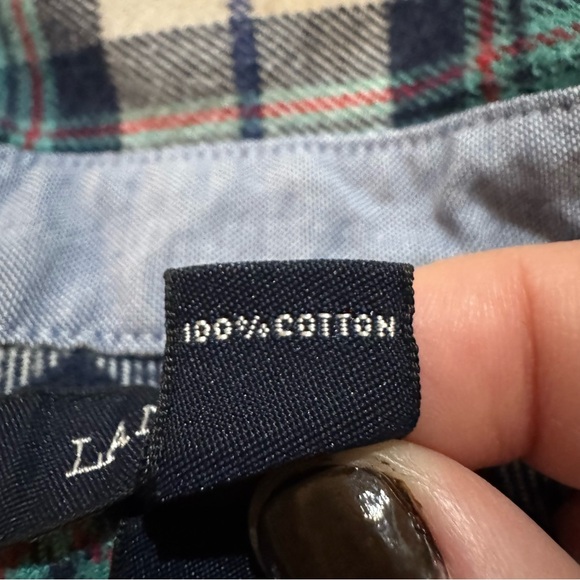 Lands’ End Women’s Green Multicolor Plaid Button-Up Flannel Shirt, Size 2X - Picture 4 of 4